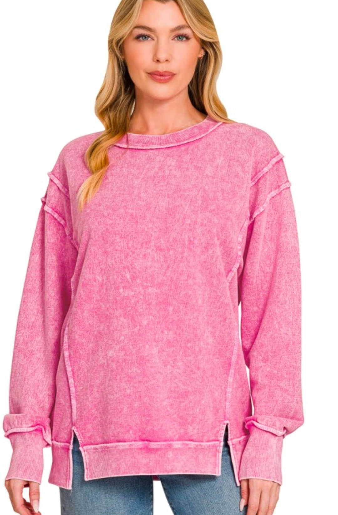French Terry Exposed-Seam Sweatshirt