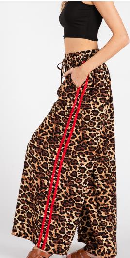 Woven Leopard Print Pant