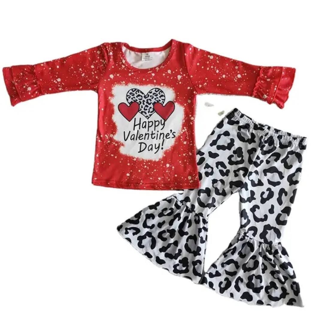 Kids Valentine’s White Leopard Set