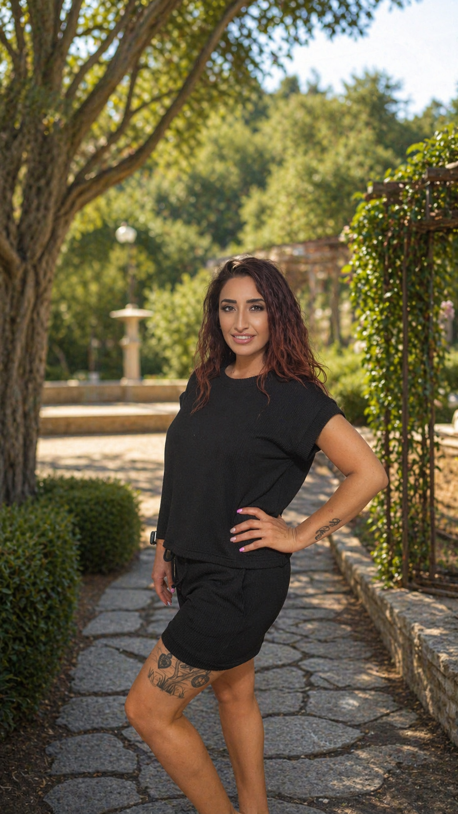 Zenana Rib Sleeve Top & Short Set