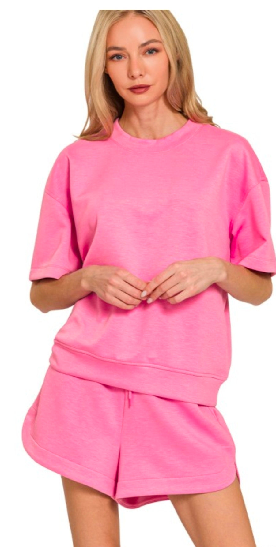 Round Neck Top & Dolphin Short Set