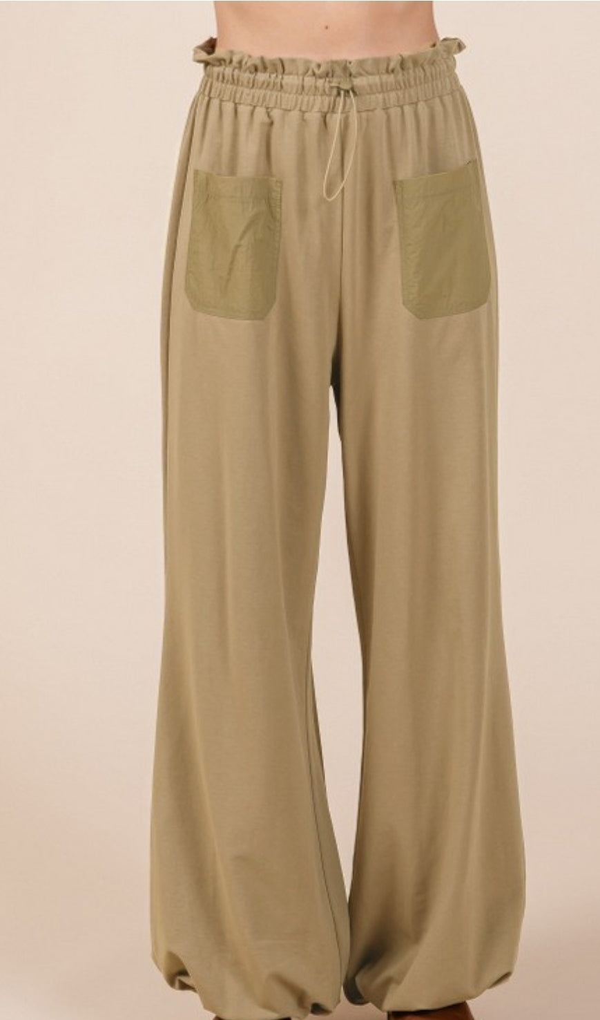 Solid Drawstring  Waist Jogger Pants