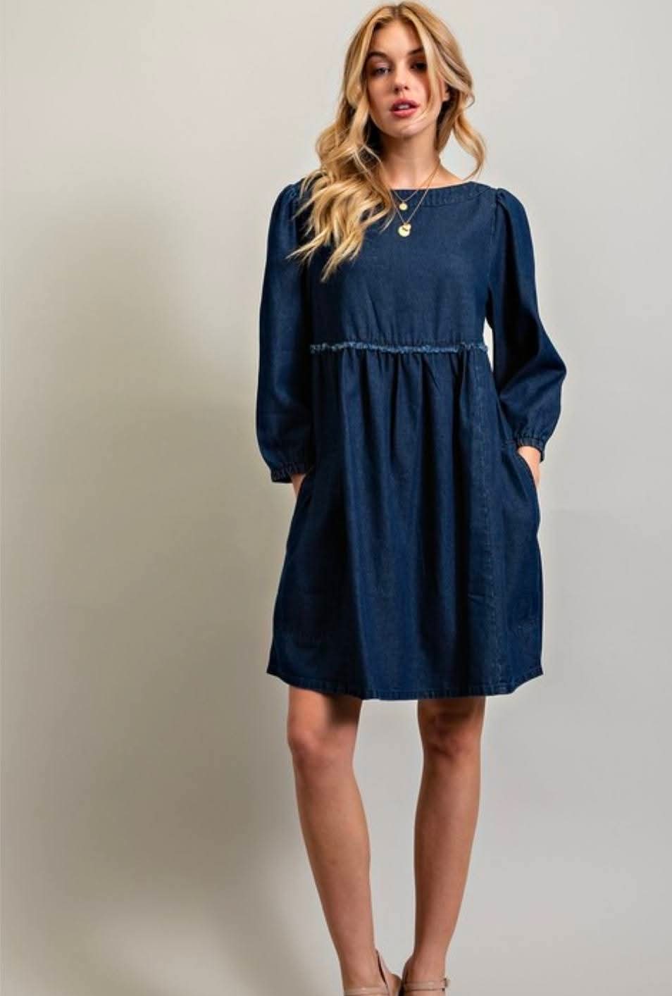 Babydoll Denim Mini Dress