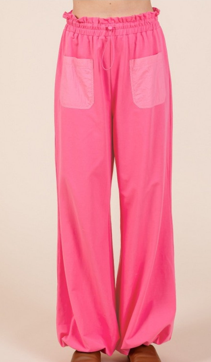 Solid Drawstring  Waist Jogger Pants