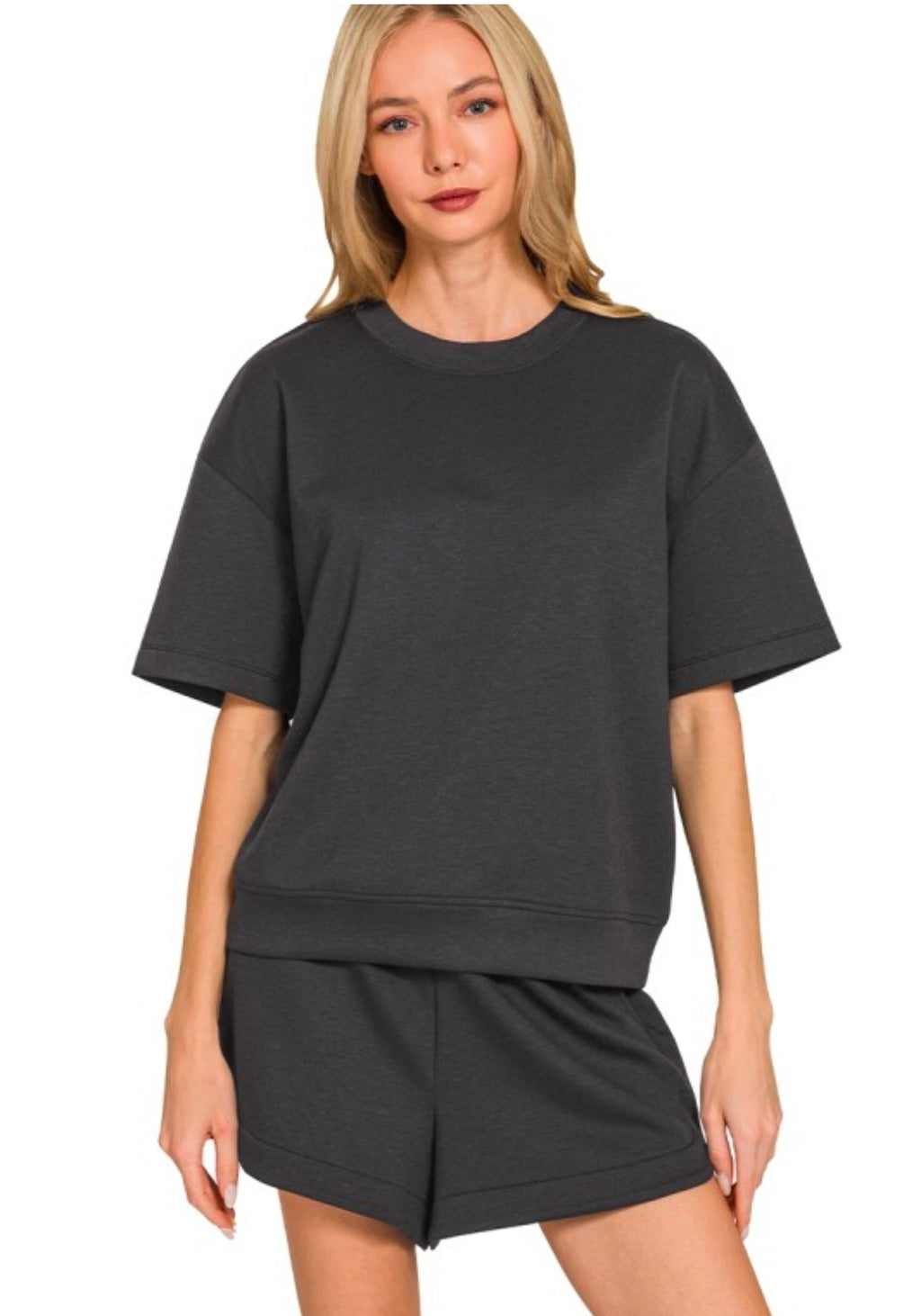 Round Neck Top & Dolphin Short Set