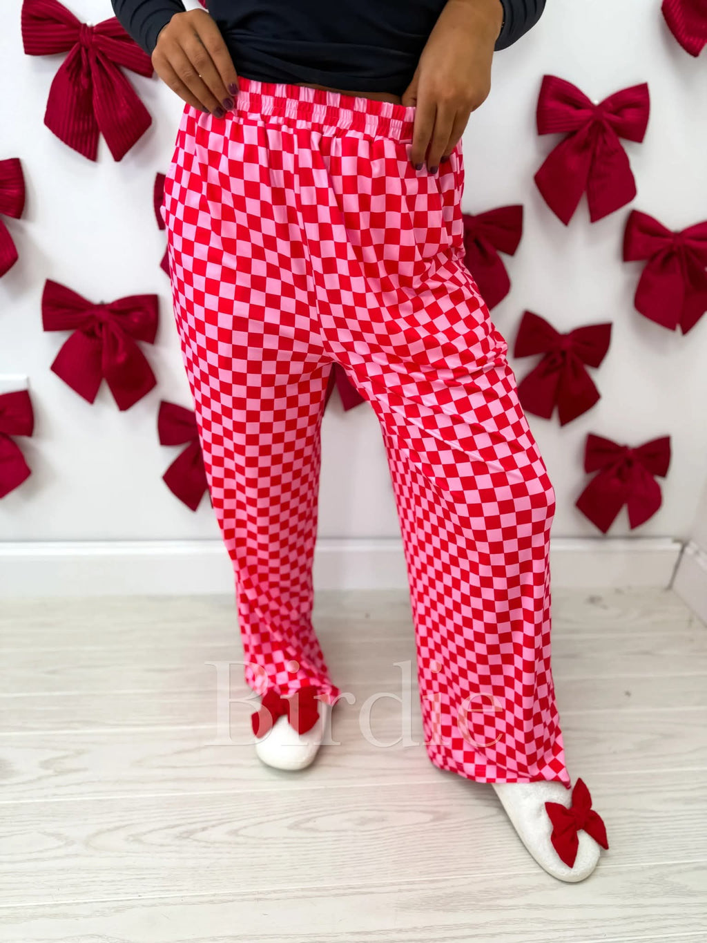 Pink & Red Checkered Pants