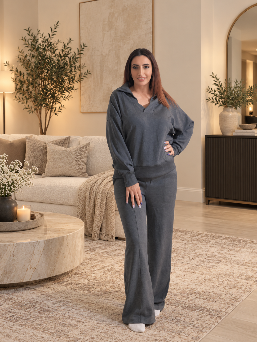 Collard Pullover & Pant Set