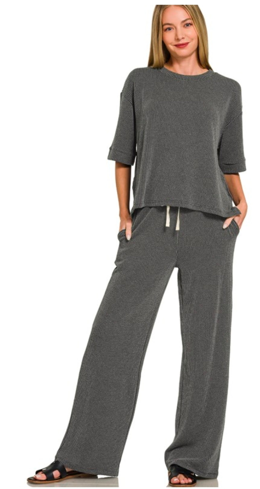 Ribbed 2pc Pant Set