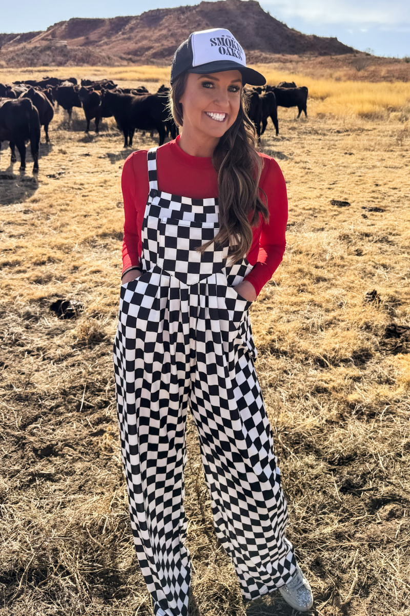 Black & White Checkered Jumpsuit
